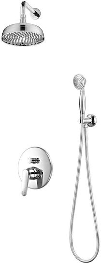Omnires Built-in Mixer Phone & Shower Head Set for Shower Silver 5908223786525