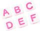 Acryl Perlen Buchstaben Würfel Weiße Pink 6mm