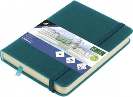 Sketchbook Α6 Dark Turquoise 140gr 160σελ Λαστιχο Σκληρο Εξωφυλλο Kangaro