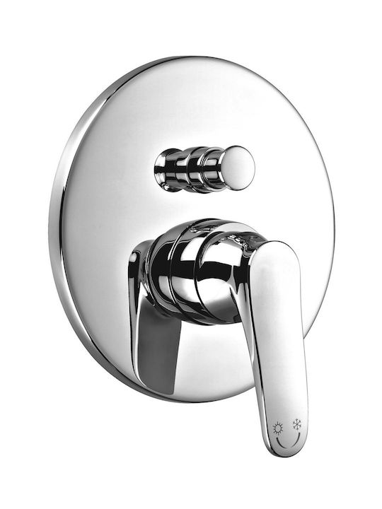 Omnires Mexen Eingebaute Wasserhähne Mischpult für Badewanne Silber