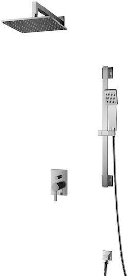 Omnires Set Mixer Telefon și Cap De Duș Încorporat Pentru Duș Argintiu