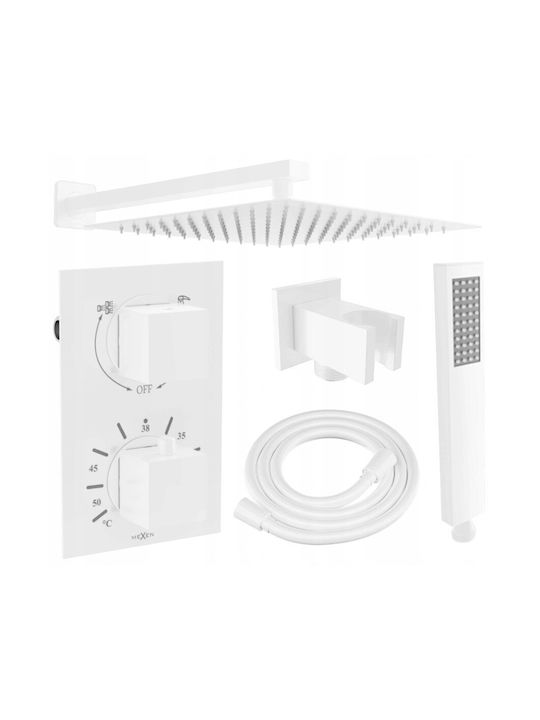 Mexen Built-in Mixer Phone & Shower Head Set for Shower White