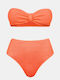 Bikini Set High Waist Neon Coral