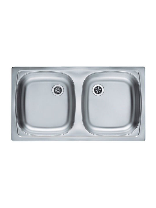 Alveus Υποκαθήμενος Νεροχύτης Inox Μ43.5xΠ78cm Γκρι