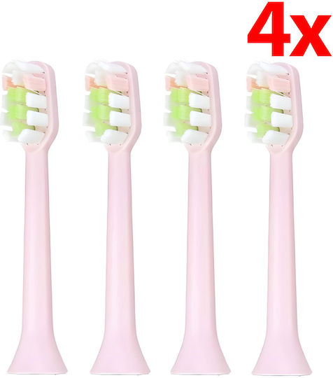Original Replacement Brush Head Vitammy Symphony Pink 4 Pcs Thorough Oral Hygiene