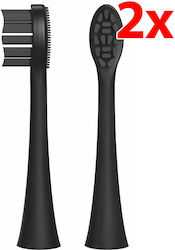 Original Replacement Head Feelo Pro Standard Sonic Toothbrush Black 2 Pcs Tongue Cleaning Bristles