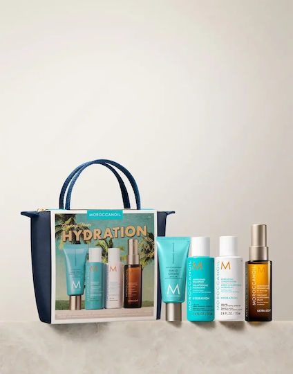 Moroccanoil Greetings From Hydration Travel Set Σετ Περιποίησης Μαλλιών Ενυδάτωσης με Σαμπουάν, Conditioner & Λάδι 5τμχ
