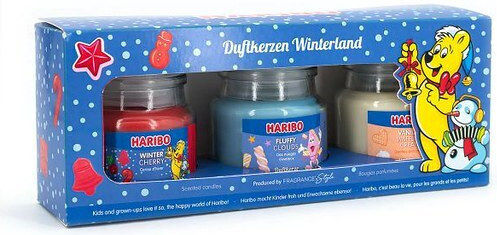 Haribo Aromatic Candle in Jar with Cherry Scent 255g 3 Pieces