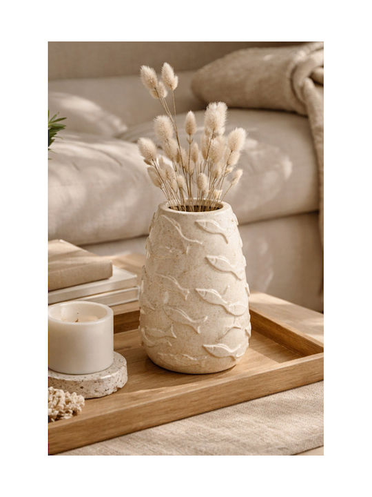 Kaemingk Decorative Ecru Porcelain Vase 15.5x15.5xH24.5cm