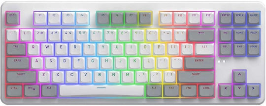 HATOR Rockfall 3 Wireless Gaming Mechanical Keyboard Tenkeyless with Hator Aurum Orange Switches and RGB Lighting English US White