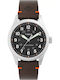 Timex Мъжки Часовник На Батерия С Кафява Кожена Каишка