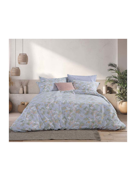 Nef-Nef Homeware Dreamel Bettlaken Super-Doppel mit Gummibettlaken 160x200+35cm Hellblau (4 Stück)