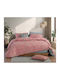 Nef-Nef Homeware Floriva Σετ Σεντόνια King Size με Λάστιχο 200x270εκ. Κοραλί (4τμχ)