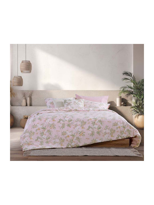 Nef-Nef Homeware Dreamel Bettlaken Set mit 2 Kopfkissenbezügen Super-Doppel mit Gummibettlaken 170x270+35cm Rosa 3 Stück