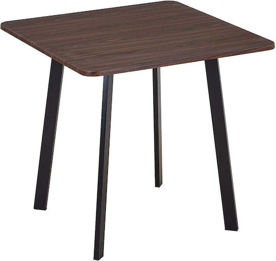 Kitchen Walnut/Black 80x80x75cm