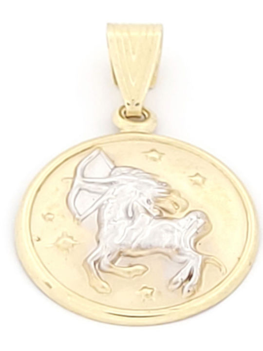 Gold Two-Tone Women's Pendant K9 Zodiac Sagittarius Code 109464