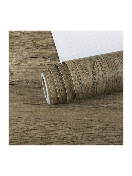 Veelike Self-adhesive Furniture Film Gray Wood Texture 60 X 900 Cm