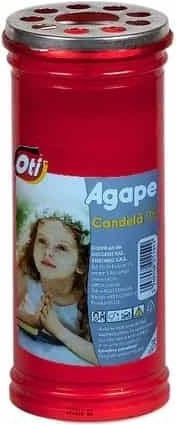 Lumânare Cu Capac Rezistent La Vânt Durată Ardere 43h Agape Roșie Oti131154