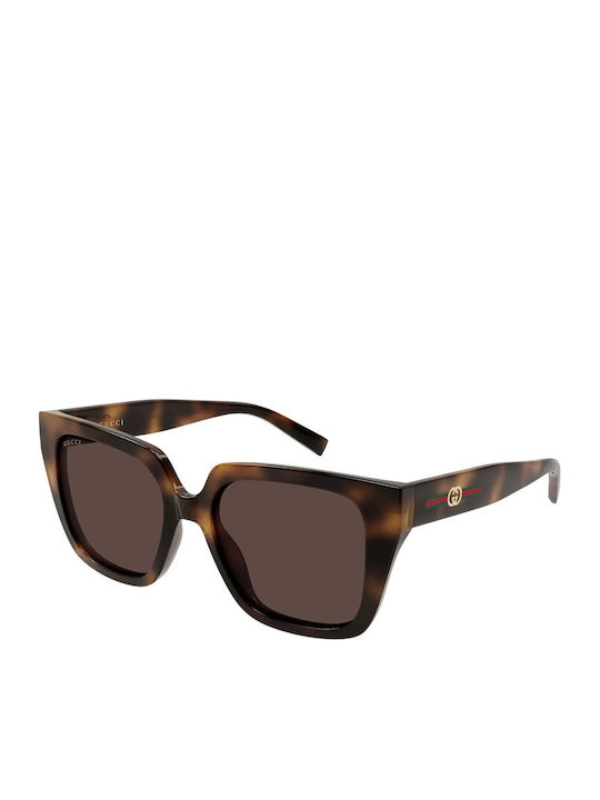 Gucci Unisex Sunglasses with Brown Horn-Rimmed ...