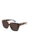 Gucci Unisex Sunglasses with Brown Horn-Rimmed Frame and Brown Lenses