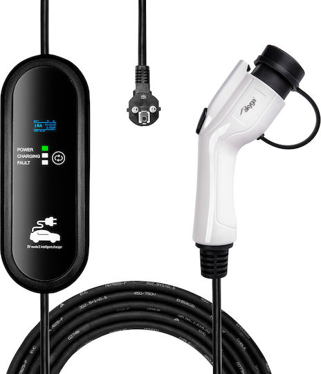 Akyga Φορητός Μονοφασικός Σταθμός Φόρτισης 3.8kW με Ενσωματωμένο Καλώδιο Type 2 (AK-EC-23)