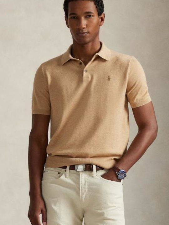 Polo Herrenbluse Camel Melange