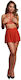 Sexy Lingerie Sets 4 Pieces Peek-a-boo Skirt Red Le Desir