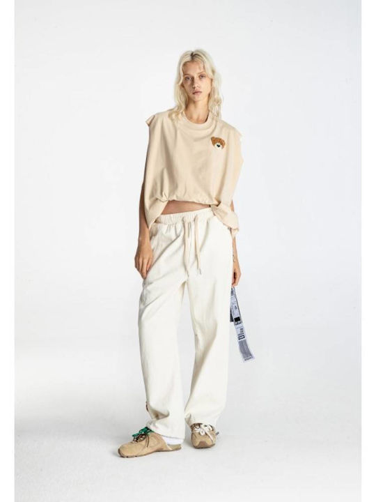 Mod Wave Movement Women's Blouse Beige