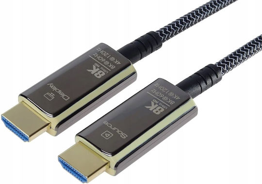 PremiumCord HDMI 2.1 Ultra High Speed 48Gbps 4K 120Hz HDR VRR Cable HDMI male - HDMI male 7m Μαύρο