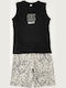Kids Set with Shorts Summer 2 Pieces Black