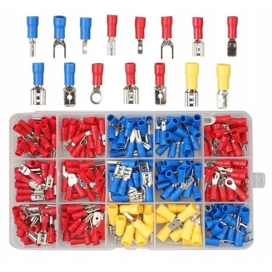 Set 280 Conectori Izolați de Sertizat Dimensiuni Diferite 2.8 4.8 6.3 Mm M4 Femelă Mascul Metal Plastic Multicolor