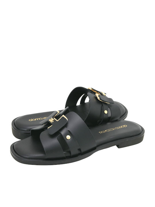 Niedel Leather Women's Flat Sandals Black