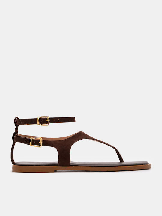 Luigi Luigi Damen Flache Sandalen Braun