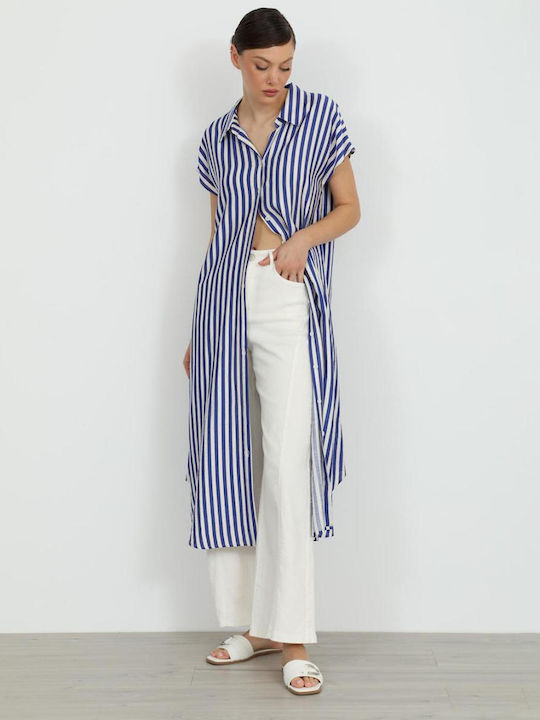 Midi Shirt Dress Blue