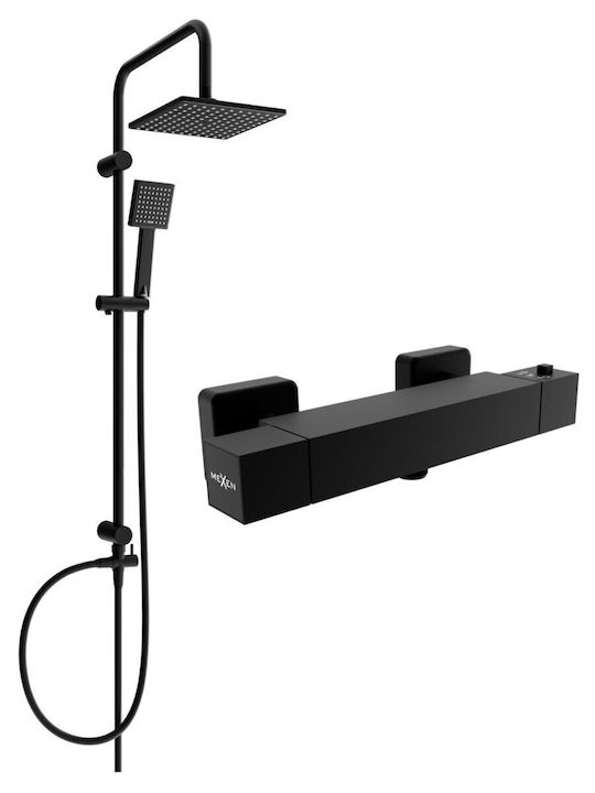 Mexen Duschsäule mit Wannenbatterie Schwarze