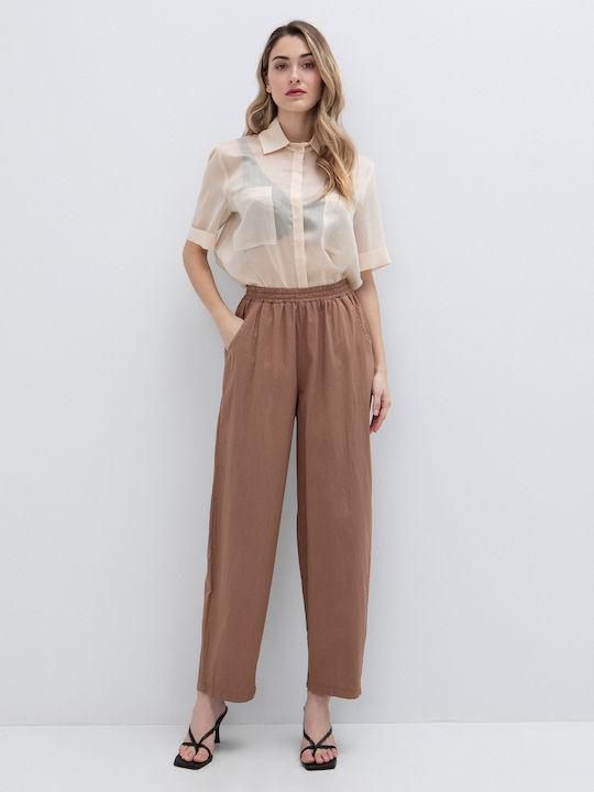 Pantaloni Dama Tesatura Bej