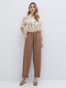 Pantaloni Dama Tesatura Bej