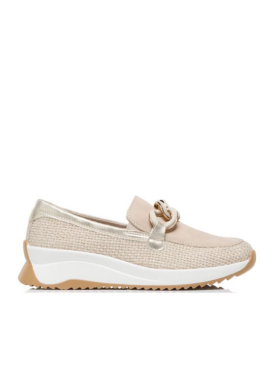 Seven Γυναικεία Loafers σε Μπεζ Χρώμα