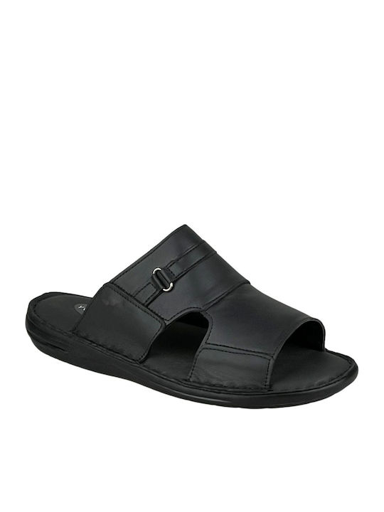Leather Men's Sandals In Black Colour