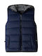 Kids Casual Sleeveless Jacket with Lining and Hood Blue