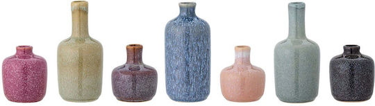 Bloomingville Set of Ceramic Vases Maien Multicolour H14cm 7 Pieces