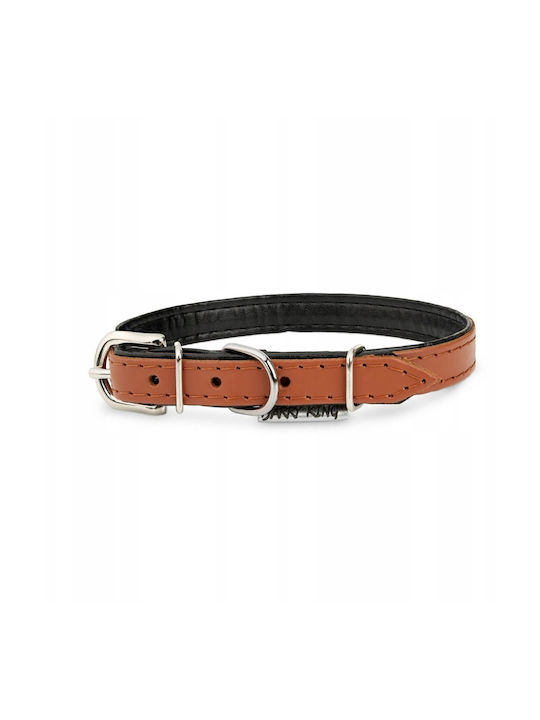 Leather Dog Collar Cognac Black M-l 16mm/45cm Leather Dog Collar Cognac Black M-l 16mm/45cm