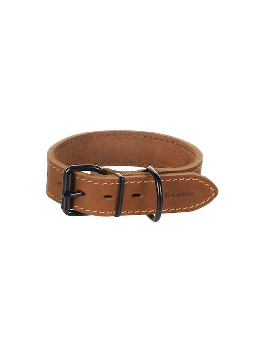 Flamingo Hundehalsband Montana Leder Breite Cognac M 35-45cm x 35mm