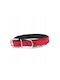 Leather Dog Collar Red Black Xs-s 12mm/35cm