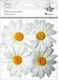 3d Stoffblumen Margeriten 75mm Weiße 4Stücke