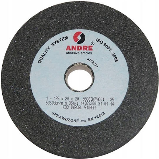 Andre Flat Grinding Wheel 125mm X 20mm X 20mm 98c60k7vc01-35 Black Type 1
