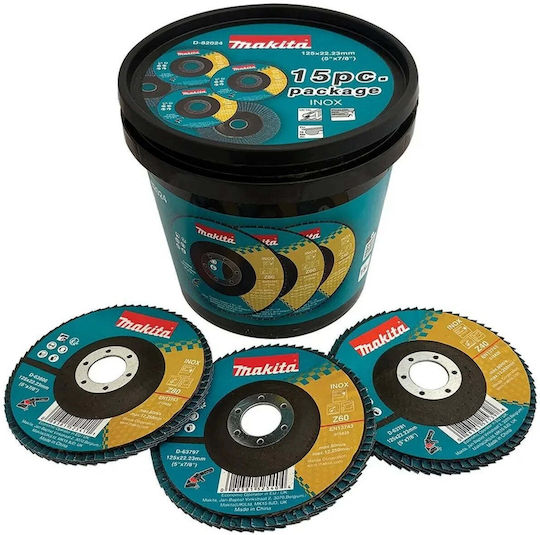 Makita Schleifscheiben Set 15 Stück P40 P60 P80 Eimer