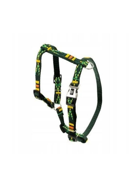 Dog Harness Green Ethnic Pattern Polypropylene Tape 10mm/25-40cm