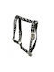 Dog Harness Equilibre Black Zebra Leather Nickel M 16mm/neck Circumference 30-50cm Chest Circumference 40-70cm