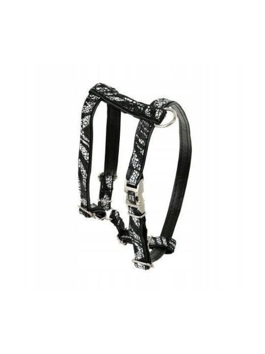 Dog Harness Equilibre Black Zebra Nickel Leather S 13mm/neck Circumference 25-40cm Chest Circumference 35-50cm
